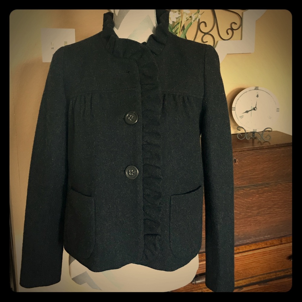 J.Crew Ruffle coat - Picture 2 of 7